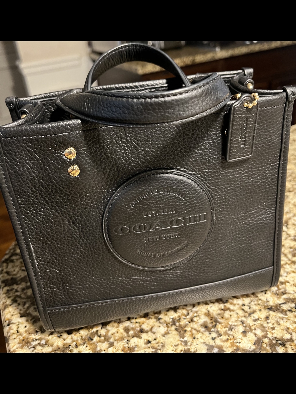 Coach Black Pebbled Leather Mini Tote with Strap.  EUC - Picture 5 of 5